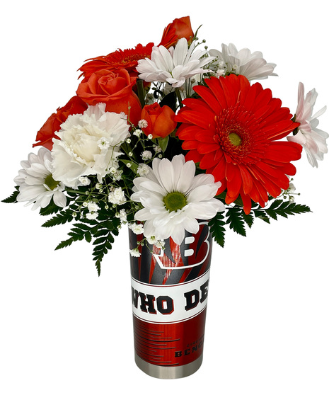 Bengals WHO DEY Tiger Tumbler Bouquet