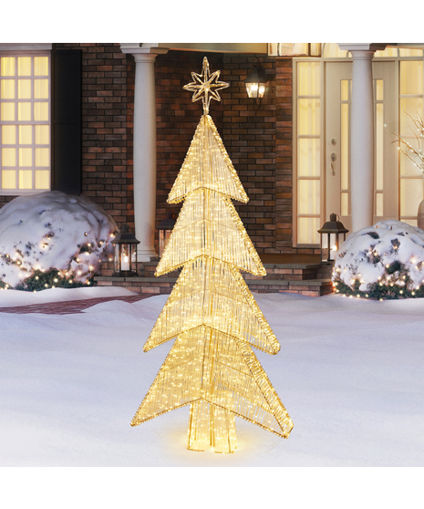 Golden Christmas Tree with 2000 LED Lights - seven feet tall